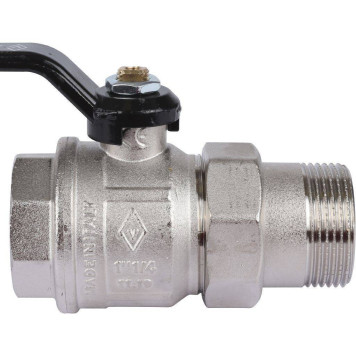 Шаровой кран BUGATTI New Jersey с полусгоном и ручкой-рычагом из алюминия, внутренняя и наружная резьба 1 1/4.-4