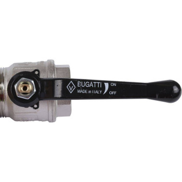 Шаровой кран BUGATTI New Jersey с полусгоном и ручкой-рычагом из алюминия, внутренняя и наружная резьба 1 1/4.-5