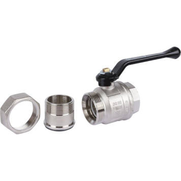 Шаровой кран BUGATTI New Jersey с полусгоном и ручкой-рычагом из алюминия, внутренняя и наружная резьба 1 1/4.-7