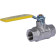 Шаровой кран для газа BUGATTI Texas, полнопроходной, внутренняя/внутренняя резьба, рычаг из стали желтого цвета 1/2”