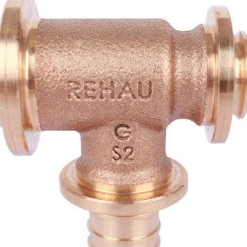 Тройник REHAU RAUTITAN PLATINUM 32-25-25Rx для труб из сшитого полиэтилена с уменьшенным боковым и торцевым проходами (аксиальный)-7