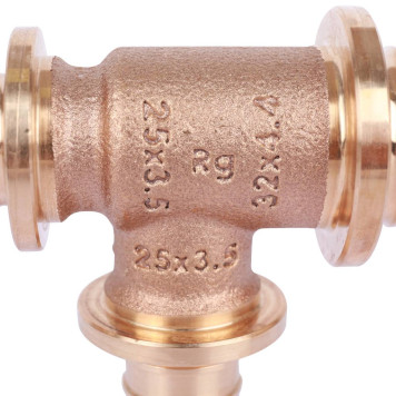 Тройник REHAU RAUTITAN PLATINUM 32-25-25Rx для труб из сшитого полиэтилена с уменьшенным боковым и торцевым проходами (аксиальный)-8