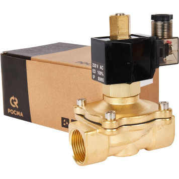 Клапан электромагнитный (соленоидный) двухходовой РОСМА СК-21-25 нормально открытый НО, АС 220В, G1, Ду25 (00000012958)-7