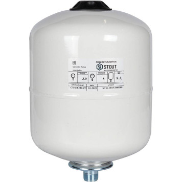 Расширительный бак STOUT STW-0015-000008 для ГВС 8 л. вертикальный (цвет белый) (STW-0015-000008)