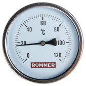 Термометр биметаллический ROMMER 100 мм 120 градусов с погружной гильзой 50 мм 1/2 (RIM-0001-105015)