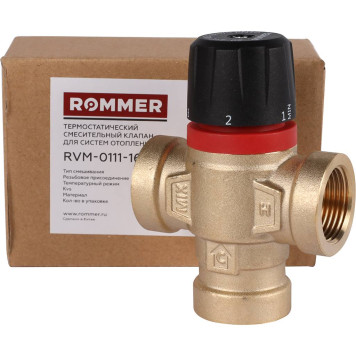 ROMMER RVM-0111-164320 Термостатический смесительный клапан для систем отопления и ГВС 3/4  ВР 20-43°С KV 1,6 (боковое смешивание) (RVM-0111-164320)-6