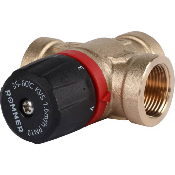ROMMER RVM-0112-166020 Термостатический смесительный клапан для систем отопления и ГВС 3/4 ВР 35-60°С KV 1,6 (боковое смешивание) (RVM-0112-166020)-4