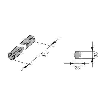 Профиль монтажный WALLBOX алюминиевый в штангах 3 м (WB 90003)-2
