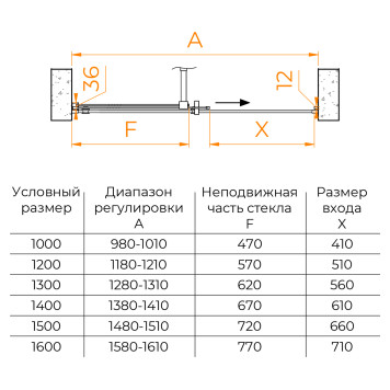 Душевая дверь RGW TO-18B 1000-2