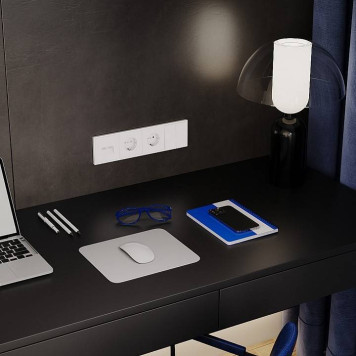 Выключатель двухклавишный без рамки Voltum S70 VLS020102-6