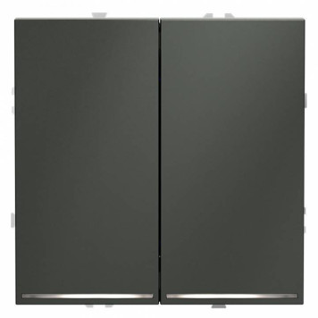 Выключатель двухклавишный с подсветкой без рамки Voltum S70 VLS020206-1