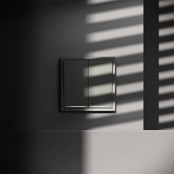 Выключатель двухклавишный с подсветкой без рамки Voltum S70 VLS020206-5