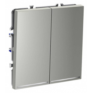 Выключатель проходной двухклавишный с подсветкой без рамки Voltum S70 VLS020405