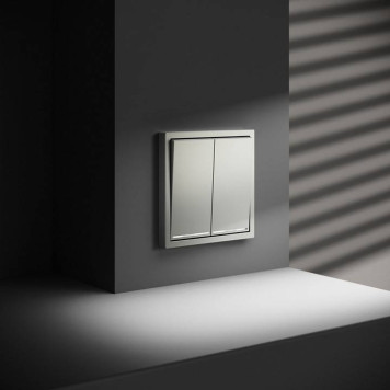 Выключатель проходной двухклавишный с подсветкой без рамки Voltum S70 VLS020405-4