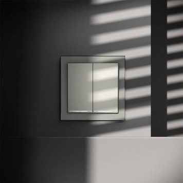 Выключатель проходной двухклавишный с подсветкой без рамки Voltum S70 VLS020405-5