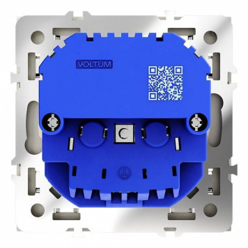 Розетка с заземлением и со шторкой и 2хUSB type A, без рамки Voltum S70 VLS040404-3