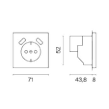 Розетка с заземлением и со шторкой и 2хUSB type A, без рамки Voltum S70 VLS040404-7