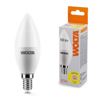 Лампа светодиодная Wolta E14 10Вт 3000K 25YC10E14-1