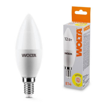 Лампа светодиодная Wolta E14 12Вт 3000K 25YC12E14-1