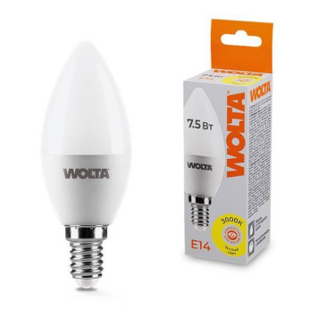 Лампа светодиодная Wolta E14 7.5Вт 3000K 25YC7.5E14-1