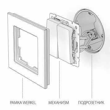 Выключатель двухклавишный без рамки Werkel серо-коричневый W1120007-3