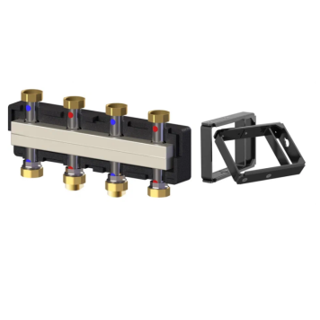 Коллектор распределительный, Meibes, до 3 насосных групп с байпасом до 40 кВт, нержавеющая сталь (с комплектом кронштейнов)