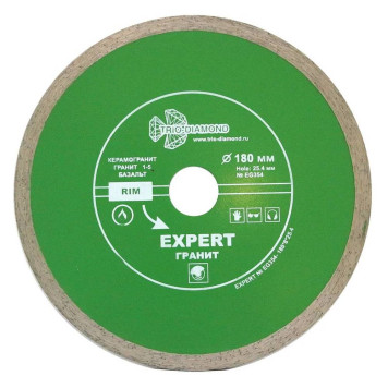 Диск алмазный Trio-Diamond 180*25,4 сплошной Эксперт Гранит hot press EG354