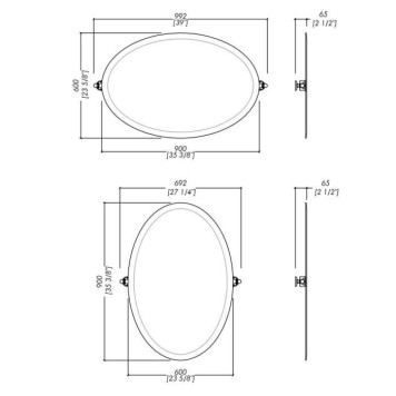 DevonDevon Beauty 1 Зеркало поворотное монтаж вертикально (70хh90см) или горизонтально(100хh60см), цвет: хром. DEBEAUTYCR-2
