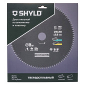 Диск пильный по алюминию и пластику SHYLD твердосплавный 216х30 мм, 100 зубьев(20670)