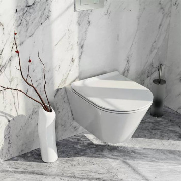 Kerama Marazzi Plaza Modern Унитаз подвесной, безободковый, цвет: белый глянцевый-5