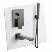 AQM8411GM Savona Набор для комплектации ванны с изливом и ручным душем, цвет металл AQM8411GM