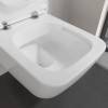 VilleroyBoch Venticello Унитаз 37.5х56х33см., подвесной, безободковый, в комплекте сиденье SlimSeat c микролифтом, CeramicPlus, цвет: альпийский белый. 4611RSR1