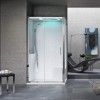 Novellini Eon Душевая кабина 120х80х221см, Sx, термостатический смеситель, гидромассаж, верхний душ, LED подсветка, стекло, цвет: хром/белый глянец. EON2P129ST1F-1AK