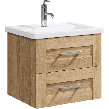AQ FOS01062DS Фостер Тумба под умывальник подвесная, 2 ящика, дуб сонома, 610х550х410 мм FOS01062DS