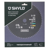 Диск пильный по алюминию и пластику SHYLD твердосплавный 190х30/20/16 мм, 64 зуба(20640)