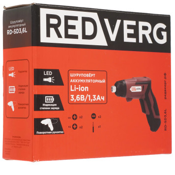 Шуруповерт аккумуляторный REDVERG RD-SD3,6L-6