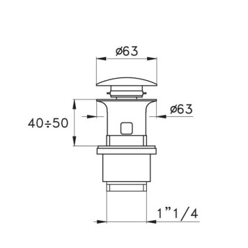 Stella Completamenti Донный клапан для раковин с переливом, цвет: антрацит PVD. UN 09200 PV12-1