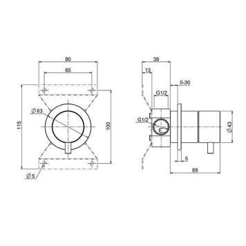 QuadroDesign Source Переключатель потоков, на 2 потребителя, цвет: brushed stainless steel-1