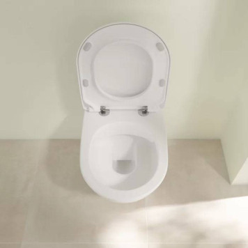 Villeroy amp;Boch Subway 2.0, Унитаз подвесной 370*560*365, безободковый, в комплекте сиденье SlimSeat, микролифт, цвет альпийский белый-8