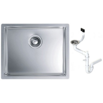 Alv 1102606 Quadrix 50 Мойка F/S/U, 1 чаша, 1 мм, BRS, 3½ 550х450х200 мм+сифон 1130550, шкаф 600 1102606