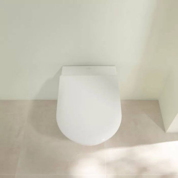 Villeroy amp;Boch Subway 2.0, Унитаз подвесной 370*560*365, безободковый, в комплекте сиденье SlimSeat, микролифт, цвет альпийский белый-6