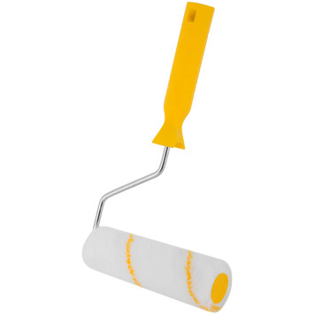 Валик полиакриловый белый с желтой полосой миди, диам. 30/54 мм; ворс 12 мм, 150 мм-1