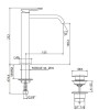 Gattoni ELY Смеситель для раковины H232 мм, излив 155 мм, цвет: хром