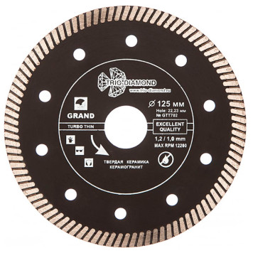 Диск алмазный Trio-Diamond 125*22,23 Турбо ультратонкий серия Grand hot press GTT702-1