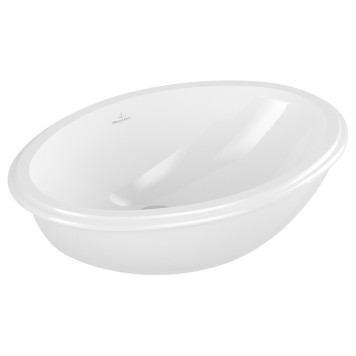 VilleroyBoch Evana Раковина 50х35х22см., без отв., встраиваемая под столешницу, с переливом, с крепежом, цвет: альпийский белый. 61470001-1