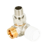 Вентиль, Oventrop, серия AV9, термостатический, угловой трехосевой, DN-15, 3/4, 1/2, Н ЕК-Н, PN, бар-10, T°C -от +2 до +120, латунь, никелированный, плавная преднастройка, правое подключение