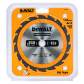 Диск пильный DeWalt твердосплавный 160х20 мм, 18 зубьев CONSTRUCTION DT1931