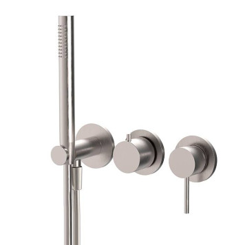 Fima Carlo Frattini Spillo Steel Смеситель для душа, встраиваемый, на 2 источника, с ручным душем, цвет: нержавеюшая сталь. F3049WX8SINOX