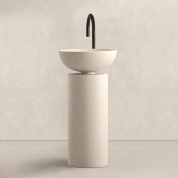 Noorth milldue edition SABA 45 Раковина напольная Oslash;45x90см, слив в стену, без отв., цвет: Caolino