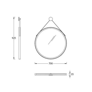 Kerama Marazzi Cono 70 Зеркало 70см., подвесное, цвет: белый матовый-3